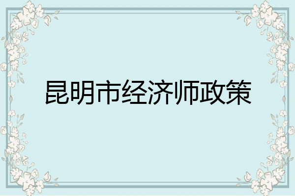 昆明市经济师政策