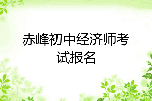 赤峰初中经济师考试报名
