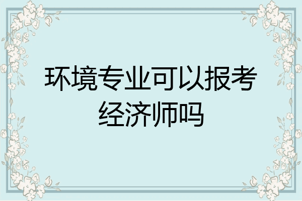 环境专业可以报考经济师吗