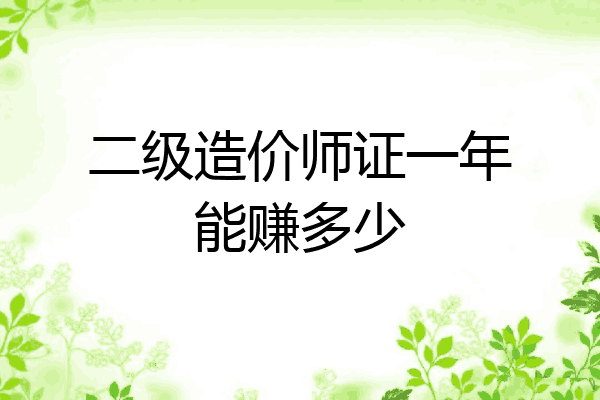 二级造价师证一年能赚多少