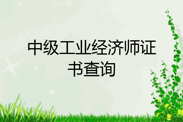中级工业经济师证书查询