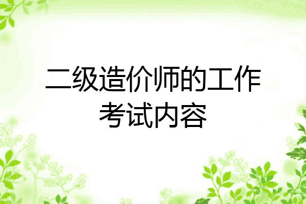 二级造价师的工作考试内容