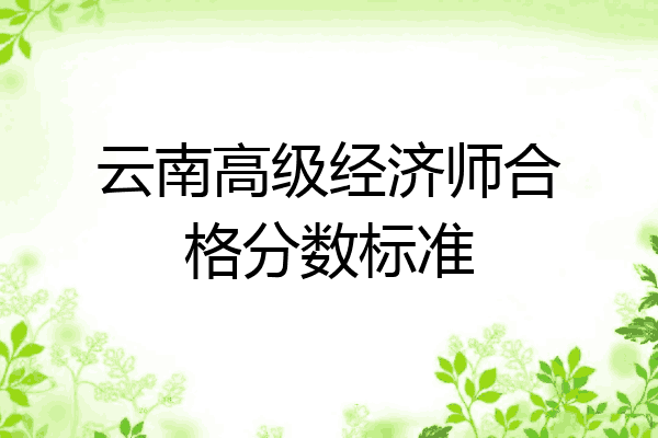 云南高级经济师合格分数标准