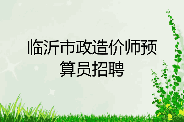 临沂市政造价师预算员招聘