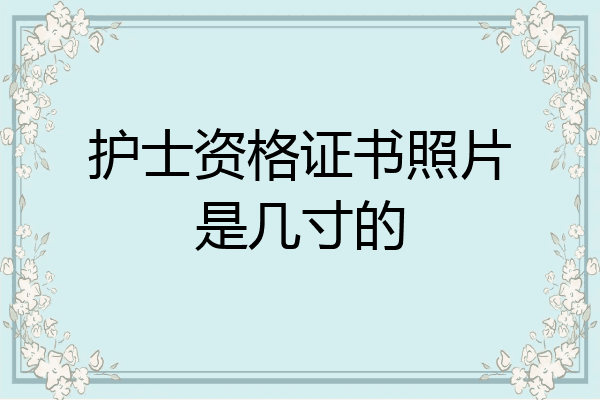 护士资格证书照片是几寸的