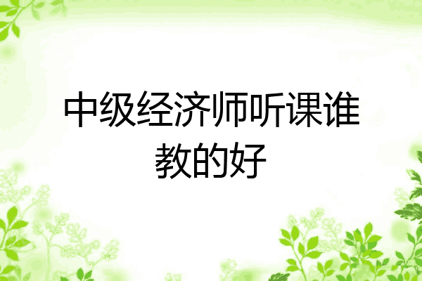 中级经济师听课谁教的好