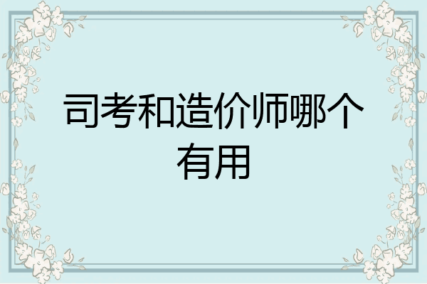 司考和造价师哪个有用