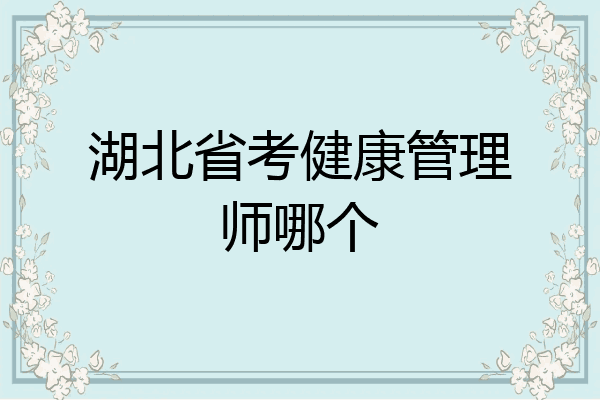 湖北省考健康管理师哪个