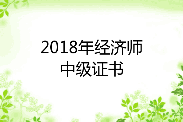 2018年经济师中级证书