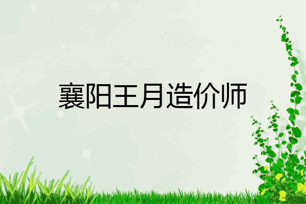 襄阳王月造价师