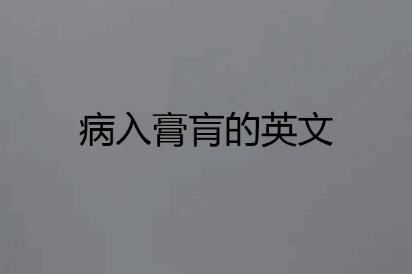 病入膏肓的英文