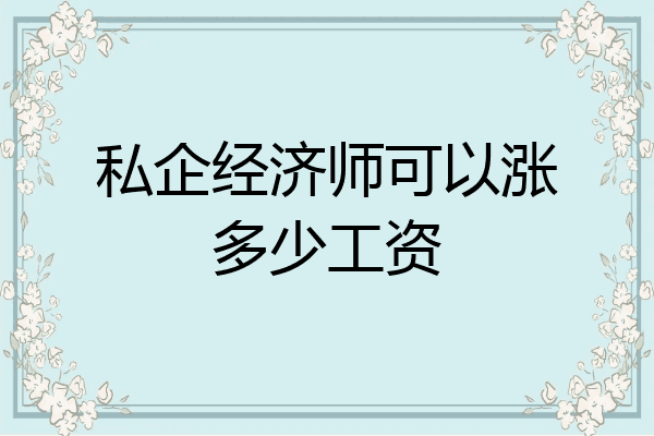 私企经济师可以涨多少工资