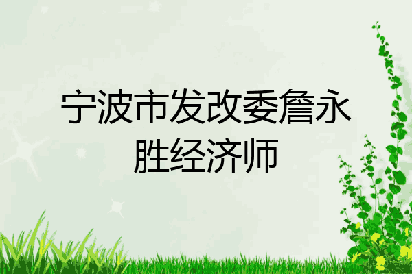 宁波市发改委詹永胜经济师