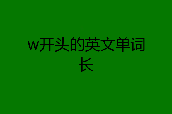 w开头的英文单词长