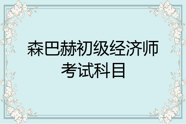 森巴赫初级经济师考试科目