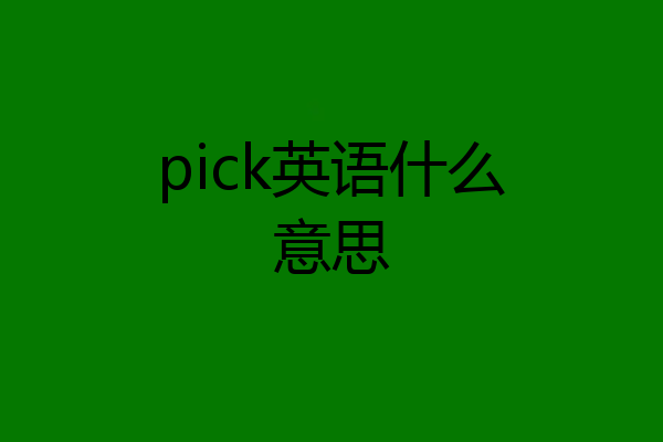 pick英语什么意思