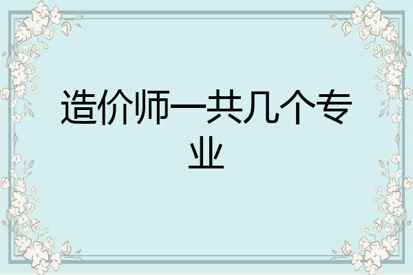 造价师一共几个专业