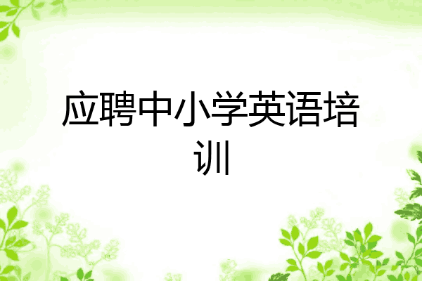 应聘中小学英语培训