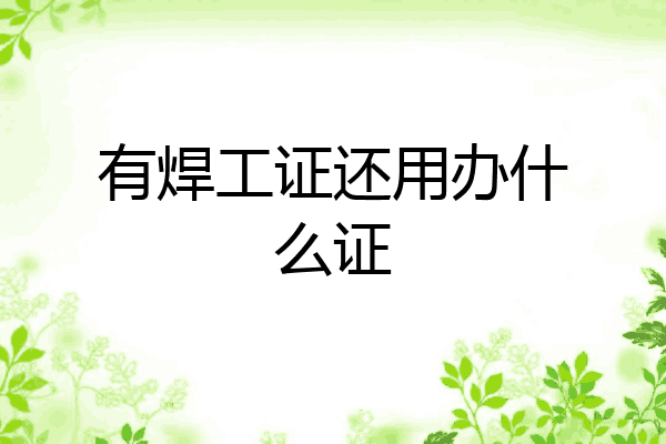 有焊工证还用办什么证