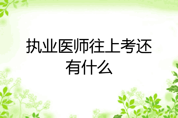 执业医师往上考还有什么