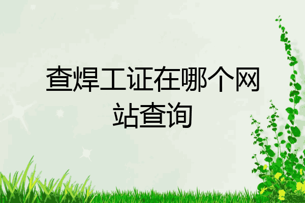 查焊工证在哪个网站查询