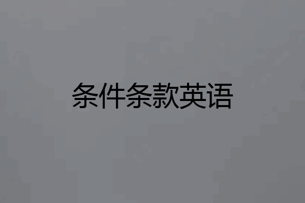 条件条款英语
