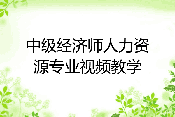 中级经济师人力资源专业视频教学
