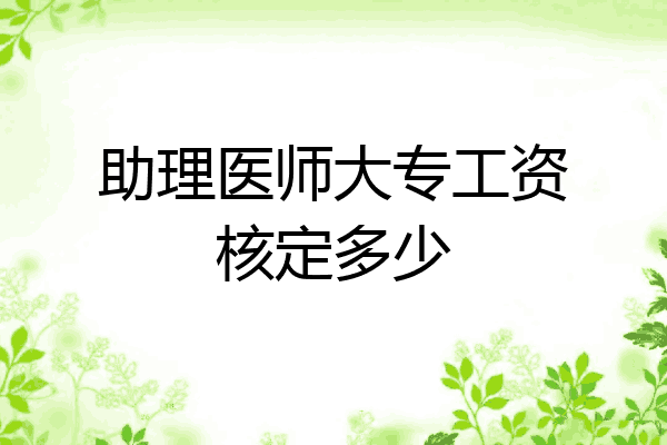 助理医师大专工资核定多少