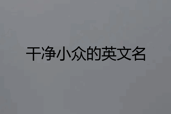 干净小众的英文名