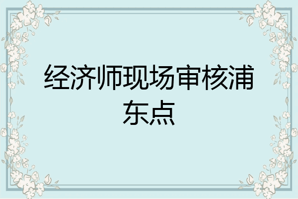 经济师现场审核浦东点