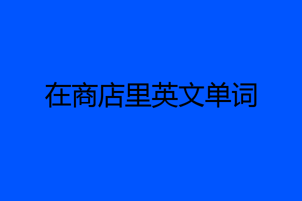 在商店里英文单词