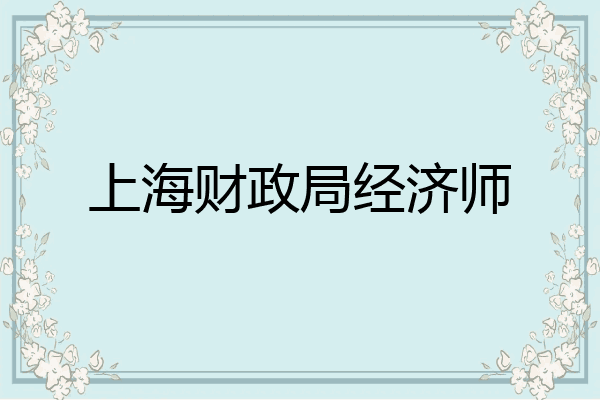 上海财政局经济师