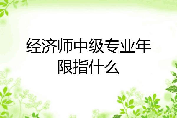 经济师中级专业年限指什么
