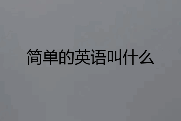 简单的英语叫什么