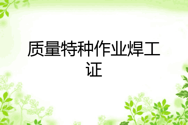 质量特种作业焊工证
