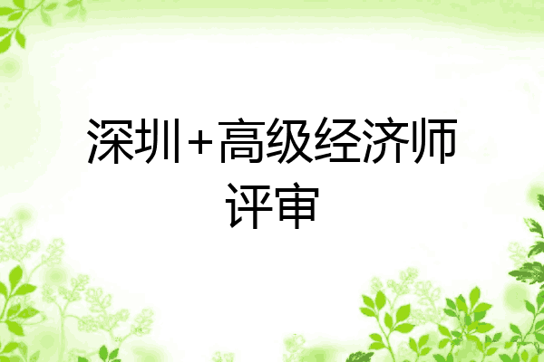 深圳+高级经济师评审
