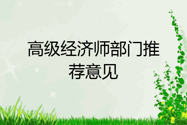 高级经济师部门推荐意见