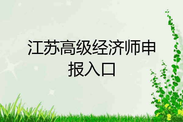 江苏高级经济师申报入口