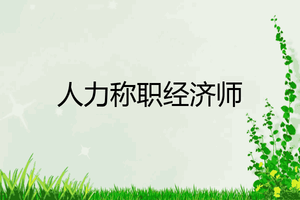 人力称职经济师