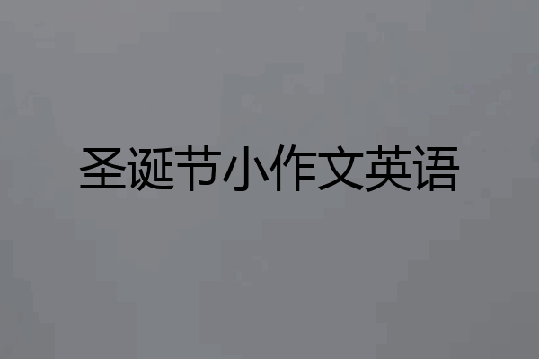 圣诞节小作文英语
