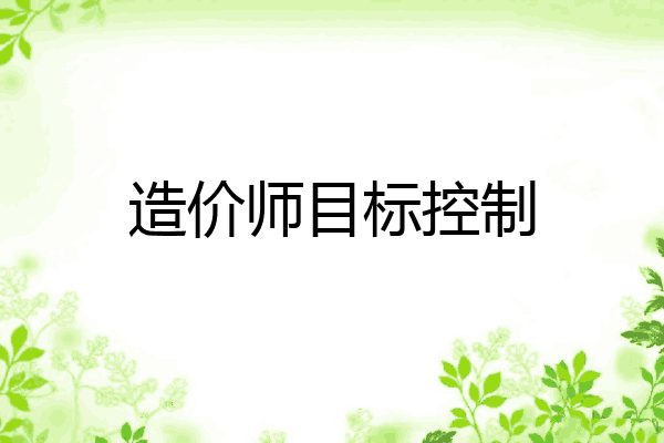 造价师目标控制