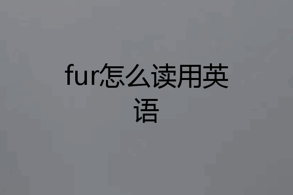 fur怎么读用英语