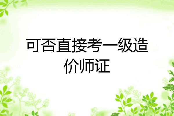 可否直接考一级造价师证