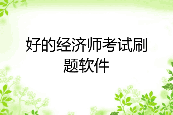 好的经济师考试刷题软件