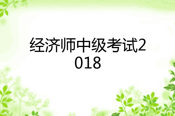 经济师中级考试2018