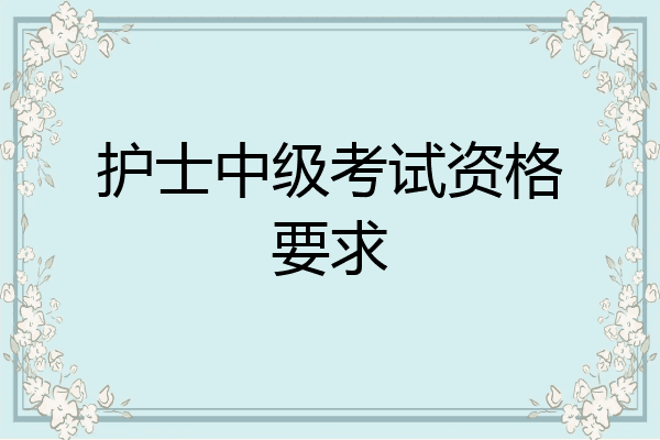 护士中级考试资格要求