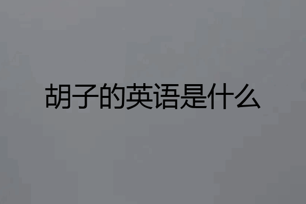 胡子的英语是什么