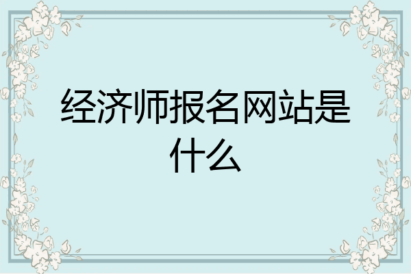 经济师报名网站是什么