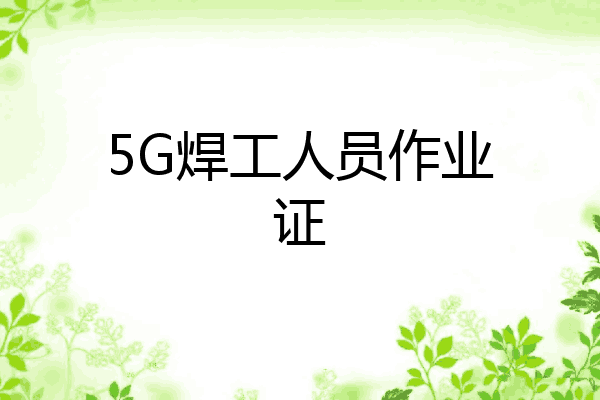 5G焊工人员作业证