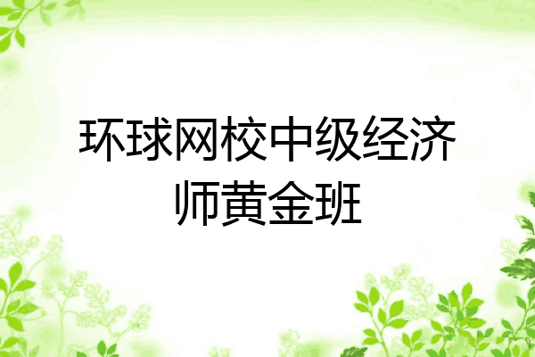 环球网校中级经济师黄金班